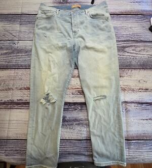 7 for all mankind women's Luxe Vintage Josefina Distressed Button Fly Jean Sz 33